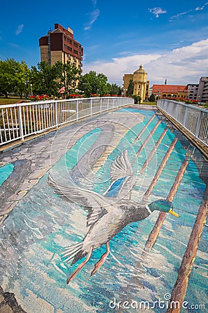 3D mural in Vukovar Editorial Stock Photo
