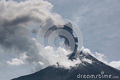 Vulcano eruption in ecuador Stock Photo