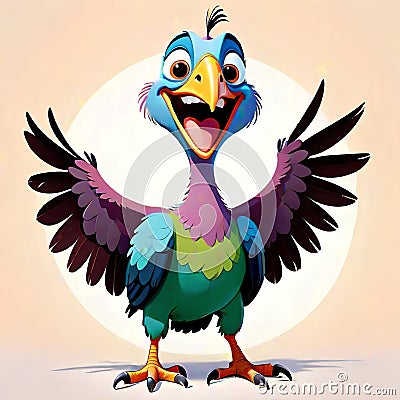 Vulture hawk condor comical cartoon bird funny Stock Photo