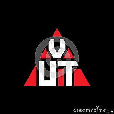 VUT triangle letter logo design with triangle shape. VUT triangle logo design monogram. VUT triangle vector logo template with red Vector Illustration