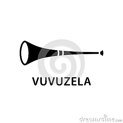 Vuvuzela silhouette icon. Black simple vector of sport trumpet Vector Illustration