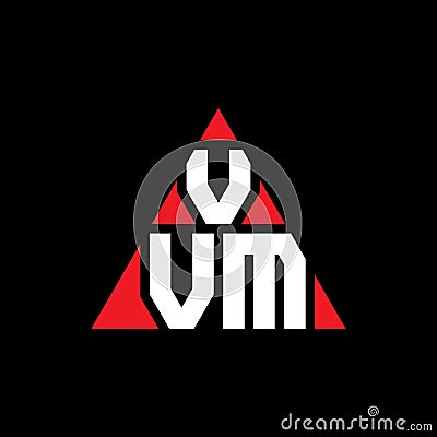 VVM triangle letter logo design with triangle shape. VVM triangle logo design monogram. VVM triangle vector logo template with red Vector Illustration