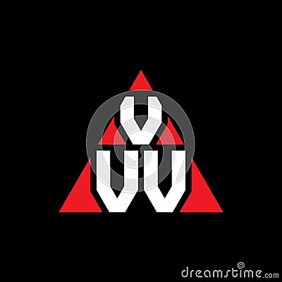 VVV triangle letter logo design with triangle shape. VVV triangle logo design monogram. VVV triangle vector logo template with red Vector Illustration