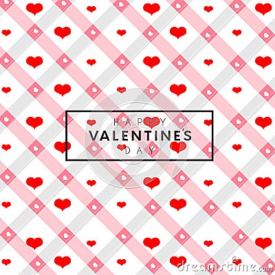 seamless patterns with hearts, stripes and dots. Pretty and delicate backgrounds. Endless texture for wallpaper, web page backgrou Vector Illustration