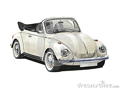 VW Beetle Convertible 1970s Editorial Stock Photo