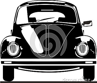 VW beetle front view Vector Illustration