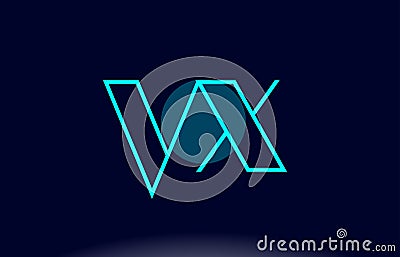 vx v x blue line circle alphabet letter logo icon template vector design Stock Photo