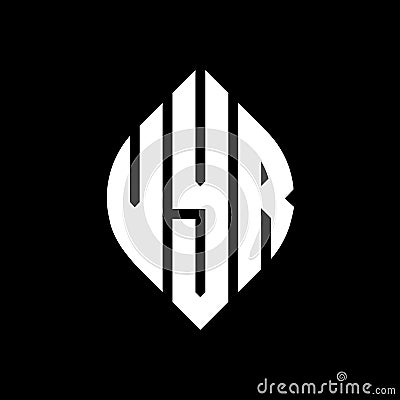 VYR circle letter logo design with circle and ellipse shape. VYR ellipse letters with typographic style. The three initials form a Vector Illustration