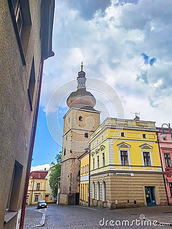 Vysoke Myto- Czech- 25 April 2024: The Chocen Tower, which is called Karaska Editorial Stock Photo