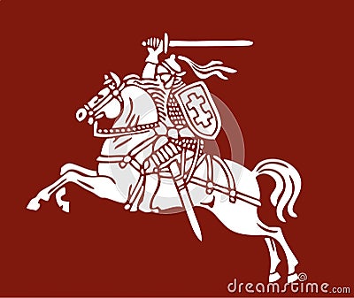 Vytis Lithuania symbol an armored rider on a horse Stock Photo