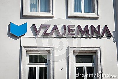 Vzajemna logo in front of their office for Ljubljana. Editorial Stock Photo