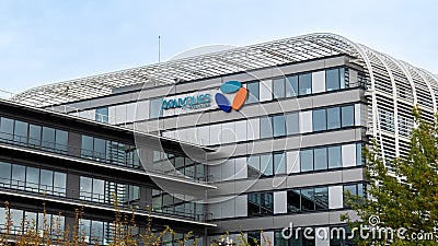 Exterior view of the technopole building of Bouygues Telecom, French telecommunications operator, VÃ©lizy-Villacoublay, France Editorial Stock Photo