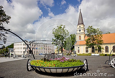 VÃµru, VÃµrumaa/Estonia-06JUL2020: Main city square of VÃµru in Estonia, Europe. Editorial Stock Photo