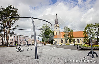 VÃµru, VÃµrumaa/Estonia-06JUL2020: Main city square of VÃµru in Estonia, Europe. Editorial Stock Photo