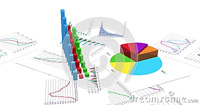 Växande finansiella diagram på vit bakgrund Loopable 3D animering 4K förbättrad version Växande finansiella diagram på vit bakgrund Loopable 3D animering 4K förbättrad version