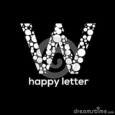 W letter bubbles vector logo design Vector Illustration