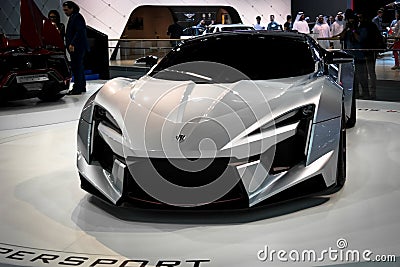 W Motors displaying the innovative Fenyr at Dubai Motor Show Editorial Stock Photo