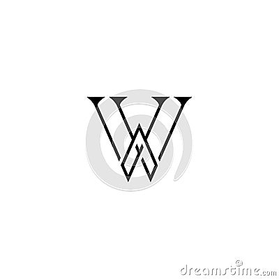 AW letters company logo Vector Illustration