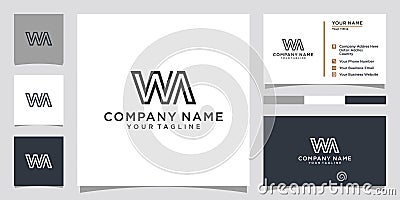 WA or AW initial letter logo design vector Vector Illustration