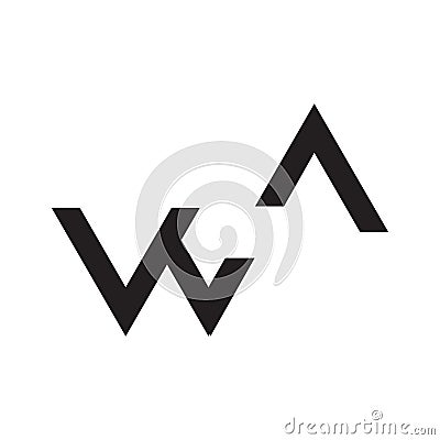 wa initial letter vector logo icon Vector Illustration