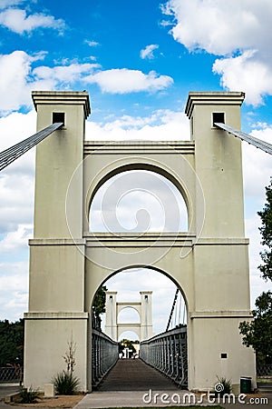 Iconic Waco Suspension Bridge Stock Photo