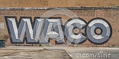 Waco Texas graffitti,. Red, Isolated Editorial Stock Photo