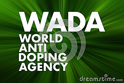 WADA - World Anti Doping Agency acronym, concept background Stock Photo