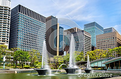 Wadakura Fountain Park in Marunouchi district of Tokyo Stock Photo