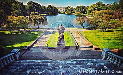 Wade Oval outside of the Cleveland Museum of Art in Ohio Editorial Stock Photo