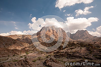 Wadi bani Awf, Hajar mountains, Oman Stock Photo