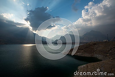 Wadi Dayqah Dam, Oman Stock Photo