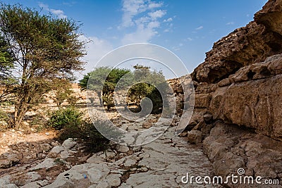 A wadi near Abu Jifan Fort, Riyadh Province, Saudi Arabia Stock Photo