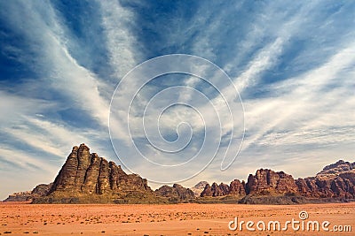 Wadi Rum desert Stock Photo