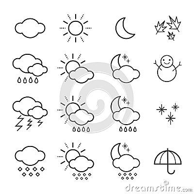 waether line icon Vector Illustration