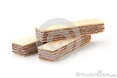 Wafer biscuit, close-up, isolated on white background Stock Photo