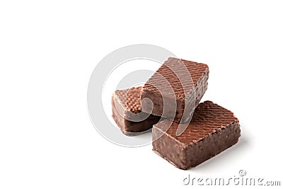 Wafer chocolate candy isolated on white background Stock Photo