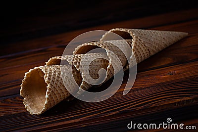 wafer cups for ice-cream Stock Photo