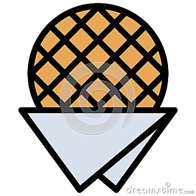 Wafer icon, Bakery and baking related vector Vector Illustration