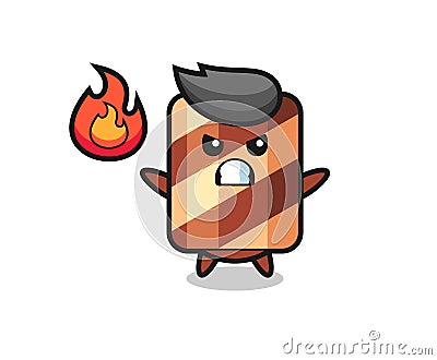 Wafer roll mascot cartoon is skydiving with happy gesture Vector Illustration