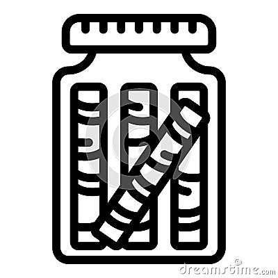 Wafer rolls jar icon outline vector. Sugary candy food Vector Illustration