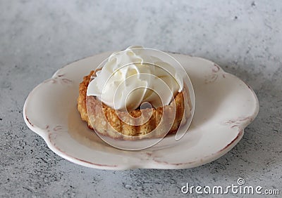 Waffel with cream Stock Photo