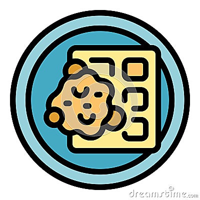 Waffle breakfast icon vector flat Vector Illustration