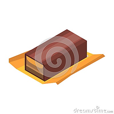 Waffle chocolate icon, isometric style Vector Illustration