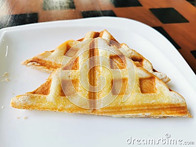 Waffle, fast and easy breakast and snack Stock Photo