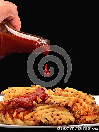 Waffle Fries. Stock Photo