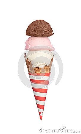 Waffle ice cream cone Stock Photo