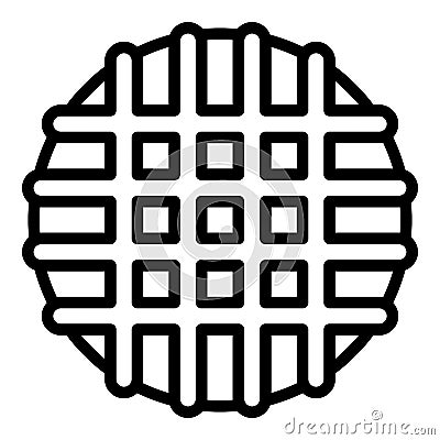 Waffle icon, outline style Vector Illustration