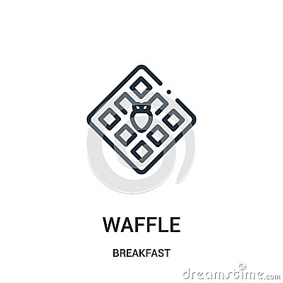 waffle icon vector from breakfast collection. Thin line waffle outline icon vector illustration Vector Illustration