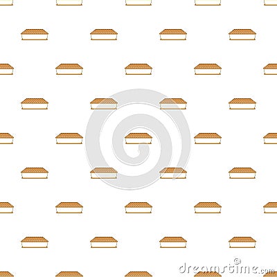 Waffle sandwich with ice cream pattern Vector Illustration