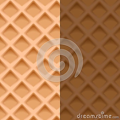 Waffle seamlwss pattern. The art of sweet delicious bakery theme looks yummy. Vector Illustration